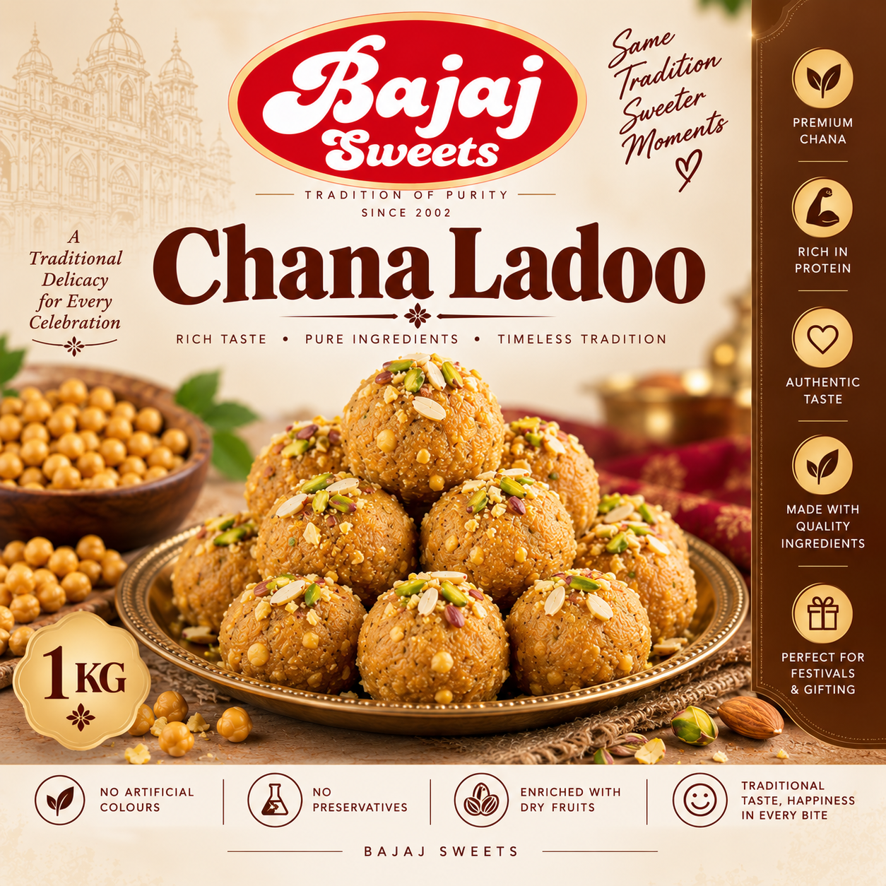 Bajaj Sweets – Chana Ladoo | 1 KG