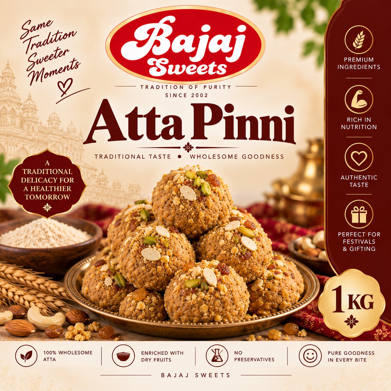 Bajaj Sweets – Atta Pinni | 1 KG